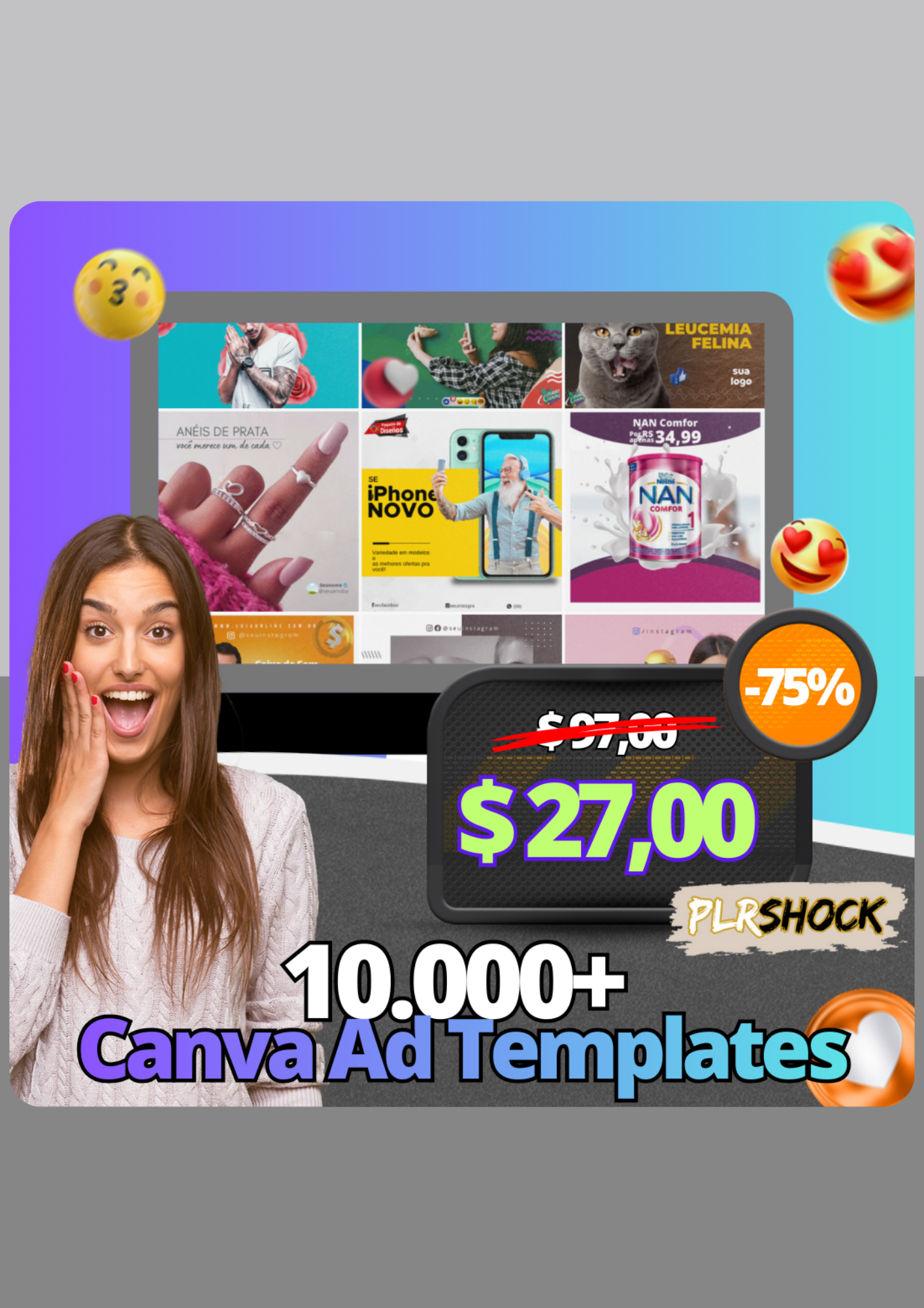 10.000+ High-Performing Meta Static Ad Templates - PLRSHOCK